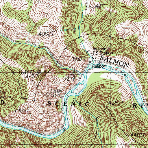 Topographic Map of Squaw Creek, ID