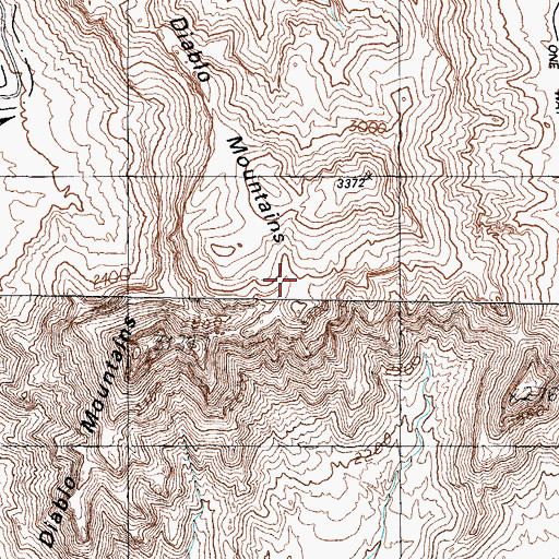 Topographic Map of Diablo Mountains, AZ