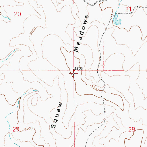 Topographic Map of Squaw Meadows, ID
