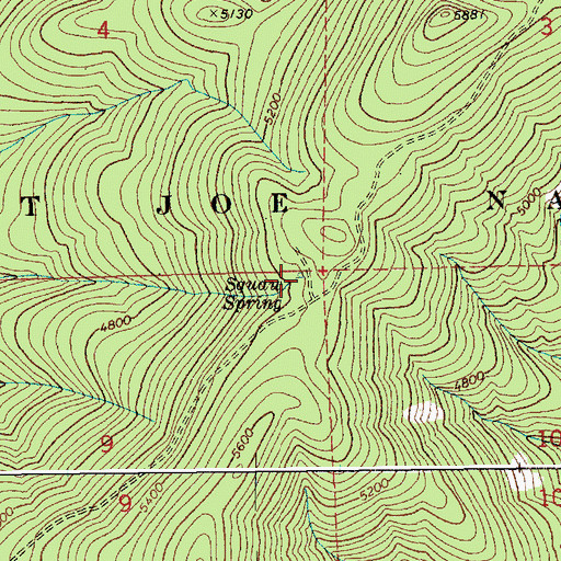 Topographic Map of Lockensuit Spring, ID