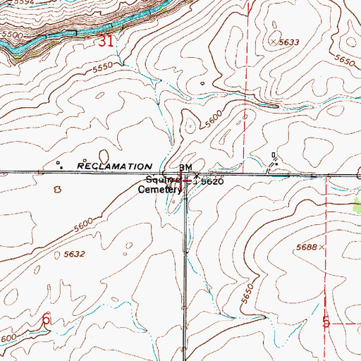 Topographic Map of Squirrel Cemetery, ID