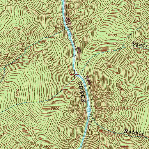 Topographic Map of Squirrel Creek, ID