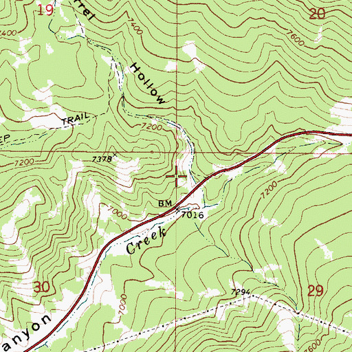 Topographic Map of Squirrel Hollow, ID