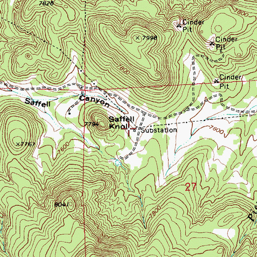 Topographic Map of Sattell Knoll Substation, AZ