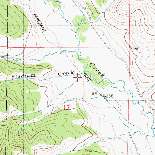 Topographic Map of Stadium Creek, ID