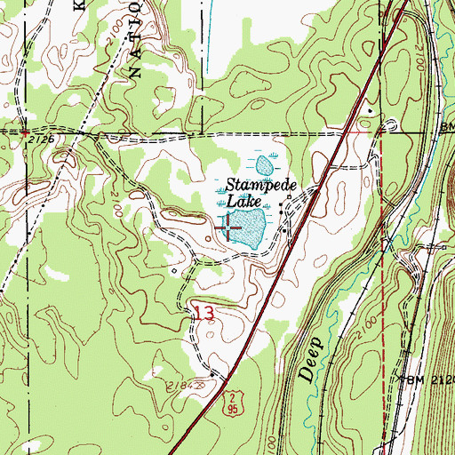 Topographic Map of Stampede Lake, ID