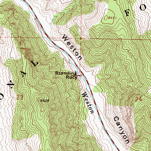 Topographic Map of Standing Rock, ID