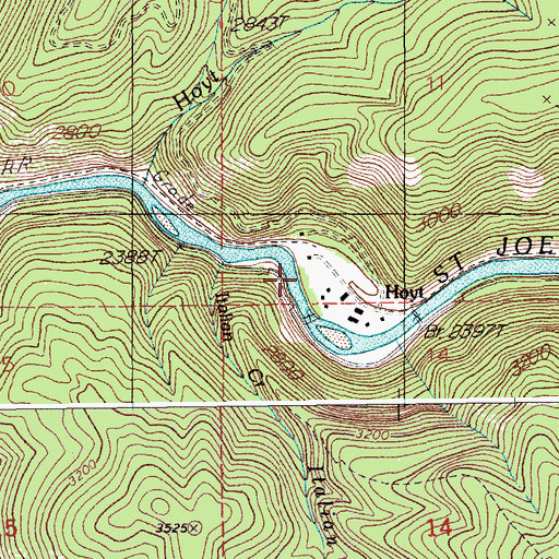 Topographic Map of Stanley Ranch, ID