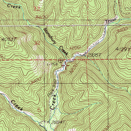Topographic Map of Stansbury Creek, ID