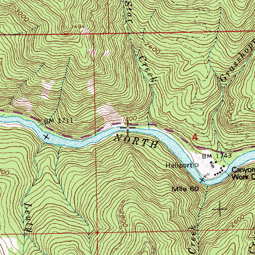 Topographic Map of Star Creek, ID