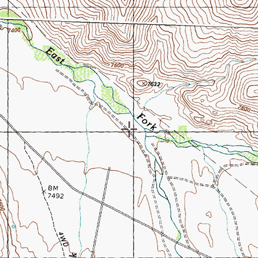 Topographic Map of Star Hope Creek, ID