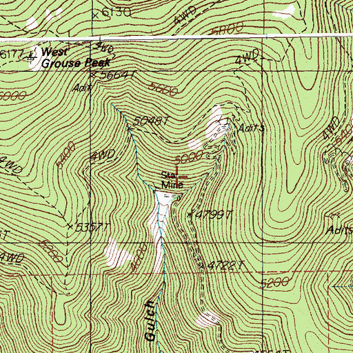 Topographic Map of Star Mine, ID