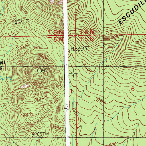 Topographic Map of Section Line Tank, AZ