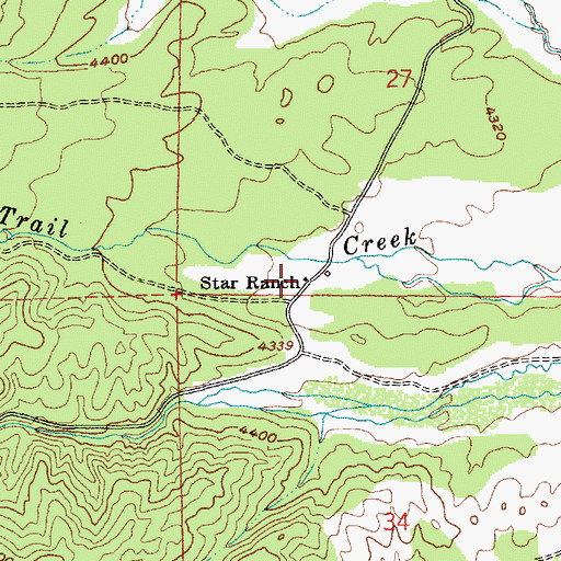 Topographic Map of Star Ranch, ID