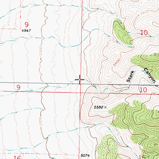 Topographic Map of Stark Canyon, ID