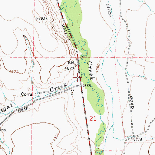 Topographic Map of Starlight Creek, ID