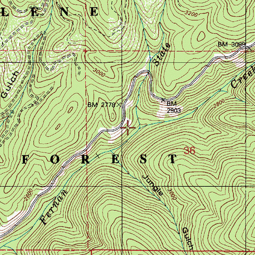 Topographic Map of State Creek, ID