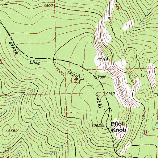 Topographic Map of State Line Trail, ID