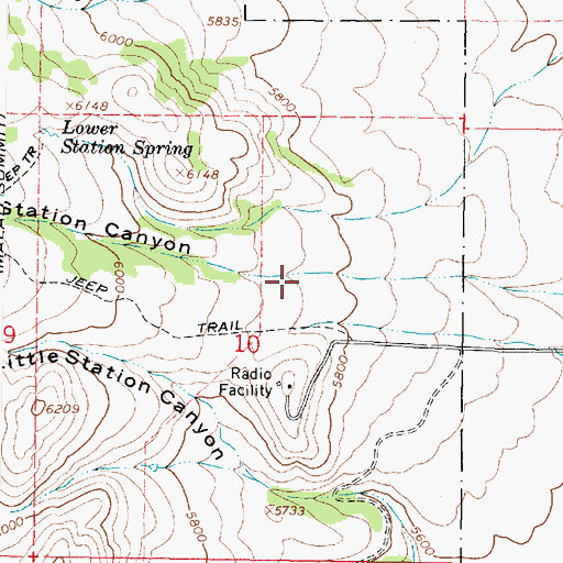 Topographic Map of Station Canyon, ID