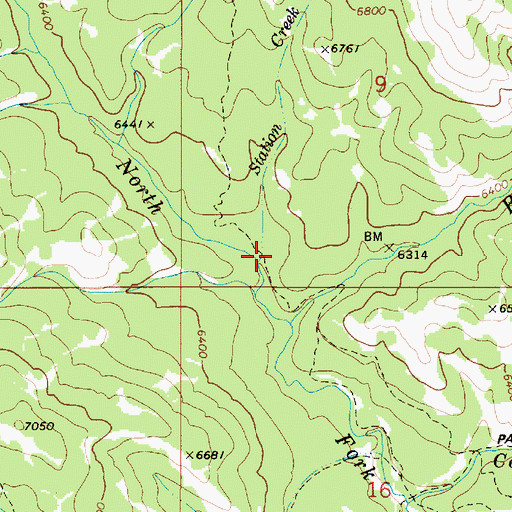 Topographic Map of Station Creek, ID
