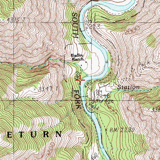 Topographic Map of Station Creek, ID