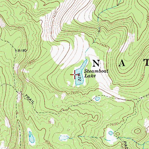 Topographic Map of Steamboat Lake, ID