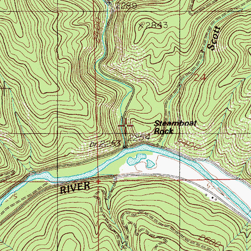 Topographic Map of Steamboat Rock, ID