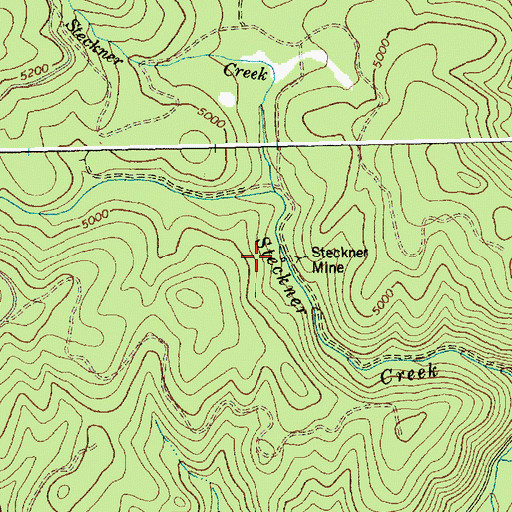Topographic Map of Steckner Mine, ID