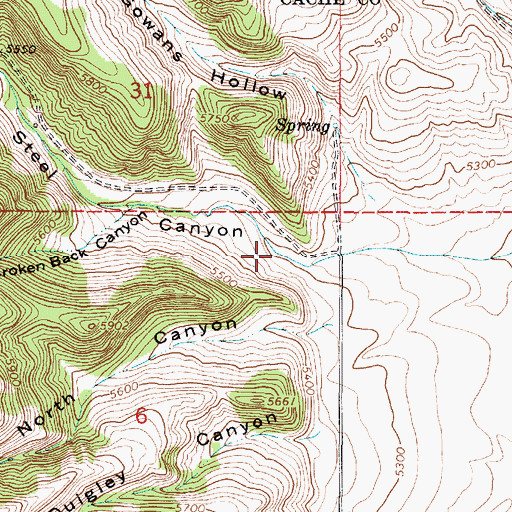 Topographic Map of Steel Canyon, ID