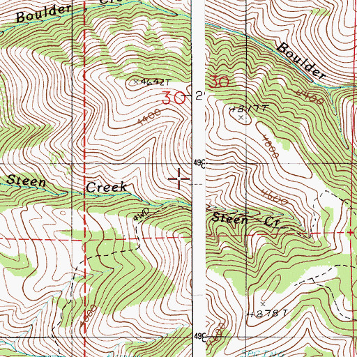 Topographic Map of Steen Creek, ID