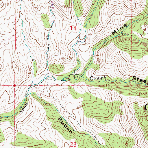 Topographic Map of Steep Canyon, ID