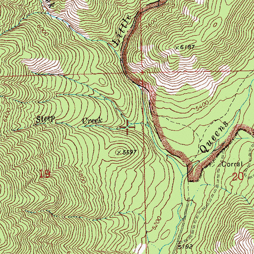 Topographic Map of Steep Creek, ID