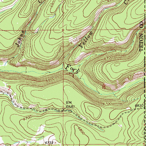 Topographic Map of Steep Creek, ID