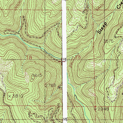 Topographic Map of Steep Creek, ID