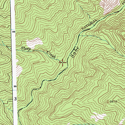 Topographic Map of Steep Creek, ID