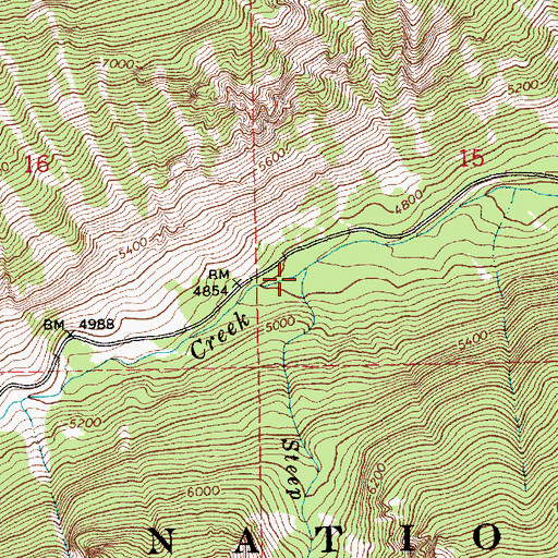 Topographic Map of Step Creek, ID
