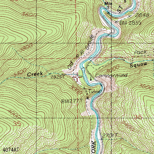 Topographic Map of Stetson Creek, ID