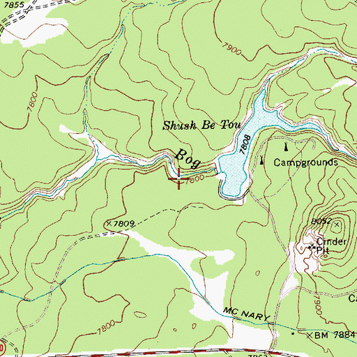 Topographic Map of Shush Bezahze Dam, AZ