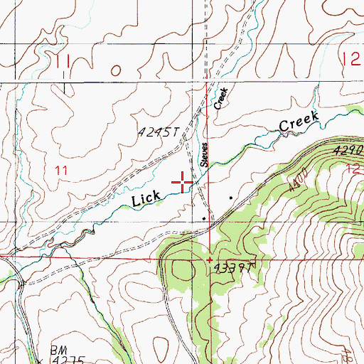 Topographic Map of Steves Creek, ID