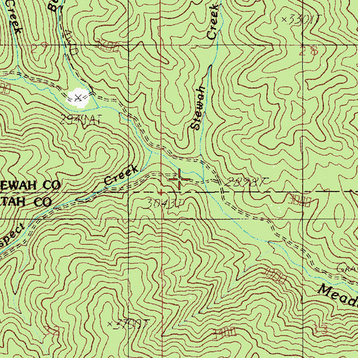 Topographic Map of Stewah Creek, ID