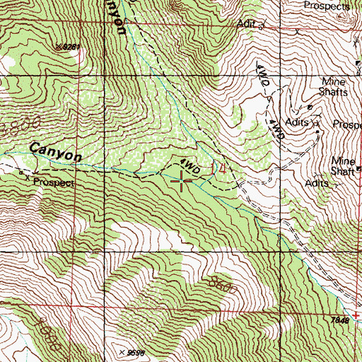 Topographic Map of Stewart Canyon, ID