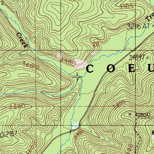 Topographic Map of Stewart Creek, ID