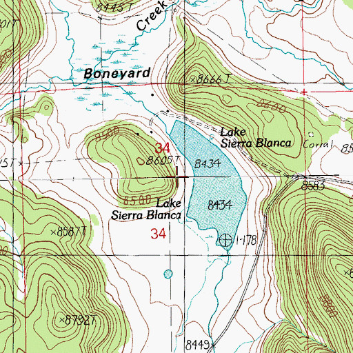 Topographic Map of Sierra Blanca Dam, AZ