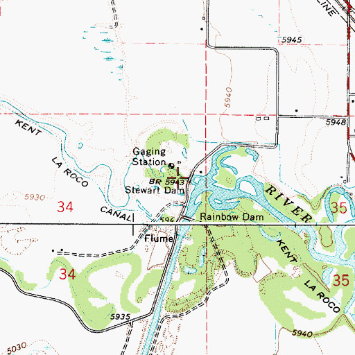 Topographic Map of Stewart Dam, ID