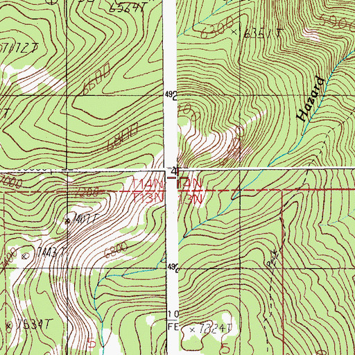Topographic Map of Stewarts Meadow, ID