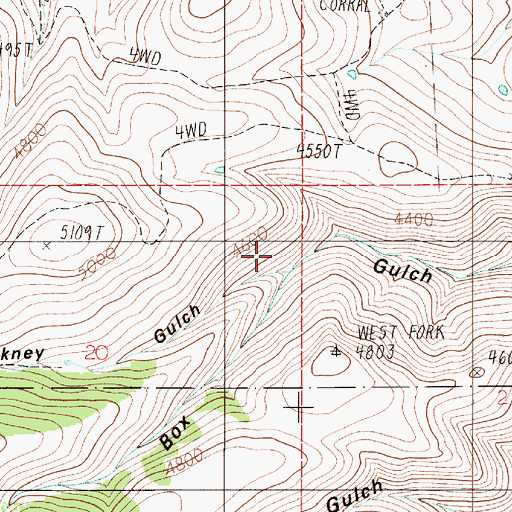 Topographic Map of Stickney Glacier, ID