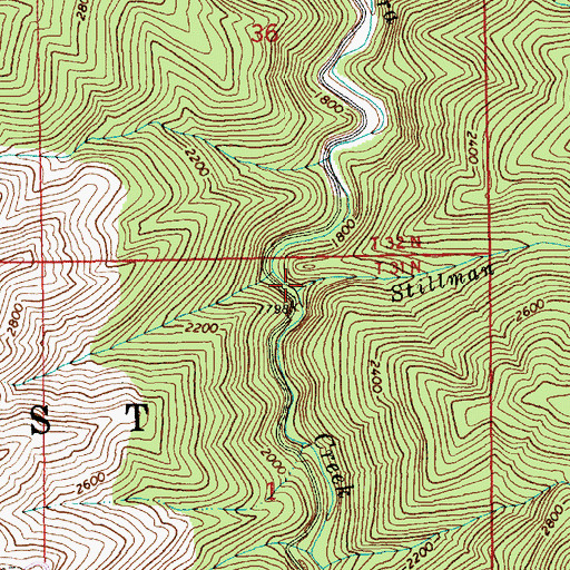Topographic Map of Stillman Creek, ID