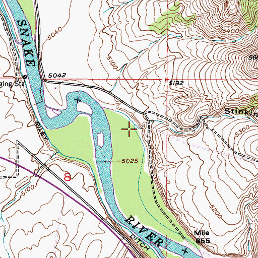 Topographic Map of Stinking Spring Canyon, ID