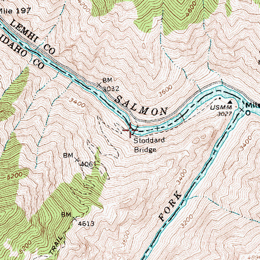 Topographic Map of Stoddard Bridge, ID