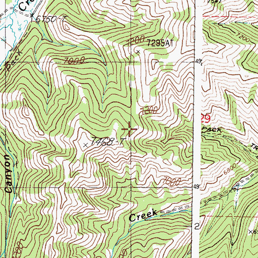 Topographic Map of Stoddard Creek Trail, ID